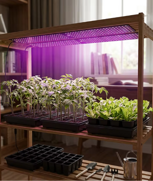 Full Spectrum LED Kweeklamp voor Planten – Dimbare Groeilamp met Timer voor Plantplanken