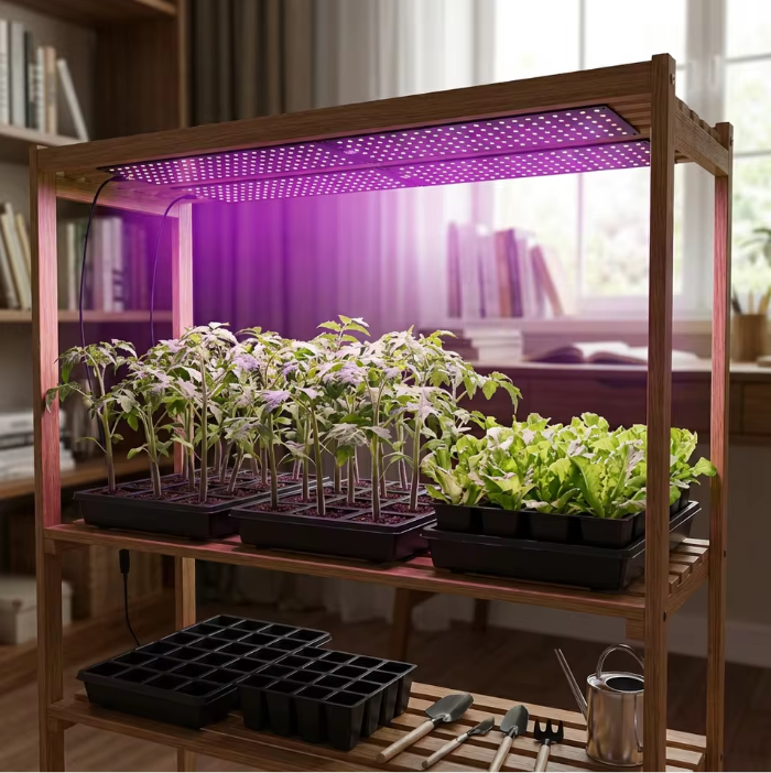 Full Spectrum LED Kweeklamp voor Planten – Dimbare Groeilamp met Timer voor Plantplanken