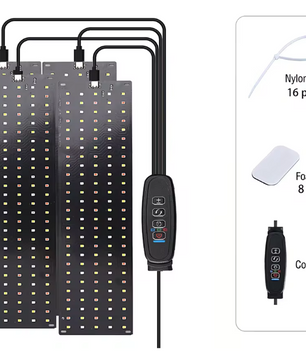 Full Spectrum LED Kweeklamp voor Planten – Dimbare Groeilamp met Timer voor Plantplanken
