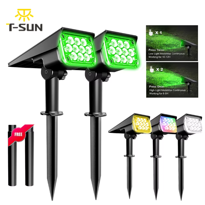 Solar Tuinspot met Verstelbare Lichtkleur – Waterdichte LED Solar Tuinlamp voor Buiten