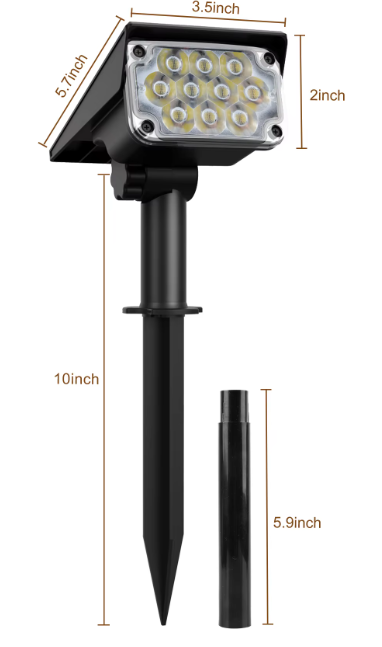 Solar Tuinspot met Verstelbare Lichtkleur – Waterdichte LED Solar Tuinlamp voor Buiten