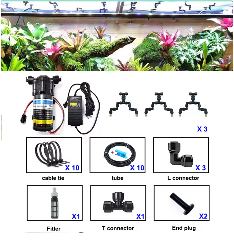 Terrarium Mist Systeem voor Reptielen – Automatische Sproei- en Bevochtigingsinstallatie