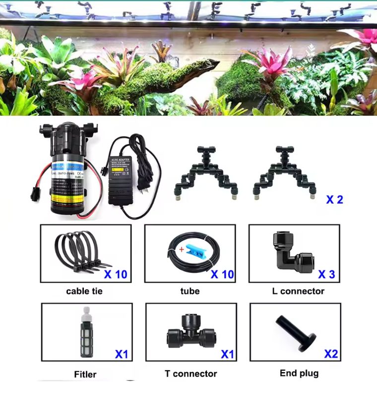 Terrarium Mist Systeem voor Reptielen – Automatische Sproei- en Bevochtigingsinstallatie