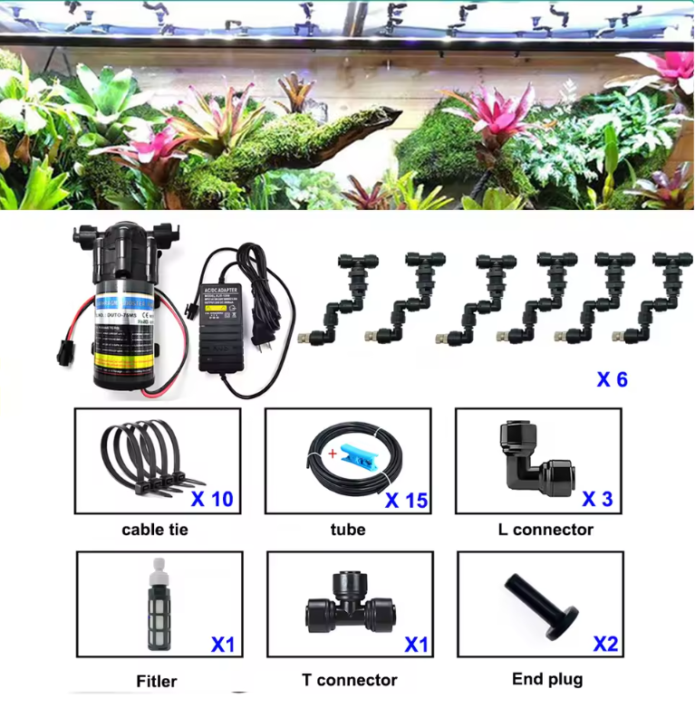 Terrarium Mist Systeem voor Reptielen – Automatische Sproei- en Bevochtigingsinstallatie