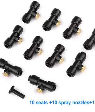 Koper Misting Nozzles Set – Vernevelingskoppen voor Tuin Koel- en Sproeisystemen