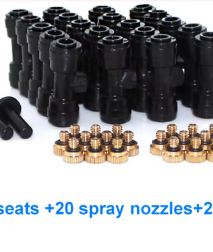 Koper Misting Nozzles Set – Vernevelingskoppen voor Tuin Koel- en Sproeisystemen