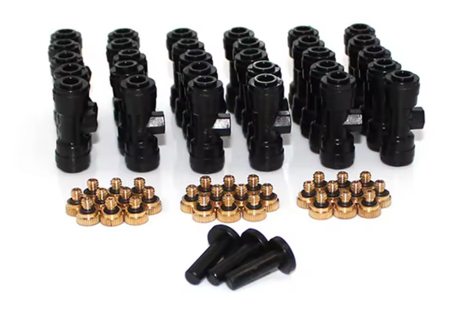 Koper Misting Nozzles Set – Vernevelingskoppen voor Tuin Koel- en Sproeisystemen