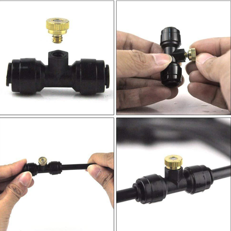 Koper Misting Nozzles Set – Vernevelingskoppen voor Tuin Koel- en Sproeisystemen