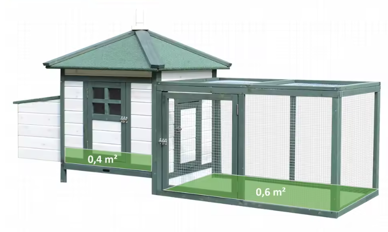 Houten Kippenhok met Legnest en Ren – Buitenverblijf voor Kippen en Pluimvee