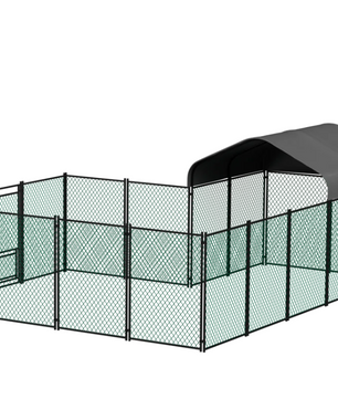 Grote Kippenren met Dak – Metalen Walk-in Buitenren voor Pluimvee