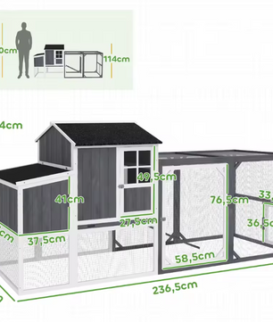Houten Kippenhok met Legnest en Ren – Buitenverblijf voor 3–4 Kippen