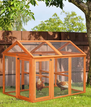 Houten Kippenhok met Ren – Buitenverblijf voor 1-3 Kippen