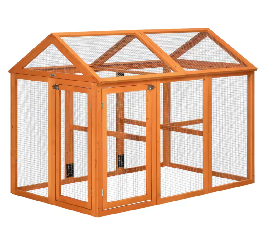 Houten Kippenhok met Ren – Buitenverblijf voor 1-3 Kippen