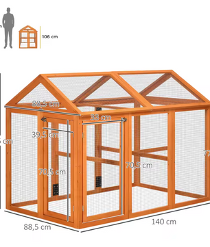 Houten Kippenhok met Ren – Buitenverblijf voor 1-3 Kippen