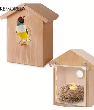 Vogelbroedkast met Kijkvenster – Nestkast voor Parkieten, Papegaaien en Liefdesvogels