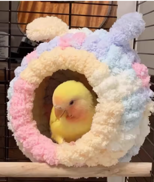 Warm Vogelhangnest voor Kooi – Pluche Winter Nest en Hangende Schuilplaats voor Kleine Vogels