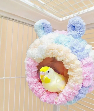 Warm Vogelhangnest voor Kooi – Pluche Winter Nest en Hangende Schuilplaats voor Kleine Vogels