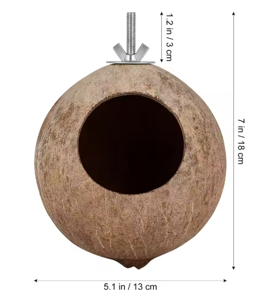Kokosnoot Vogelnest – Natuurlijk Hangend Nesthuis voor Kleine Vogels