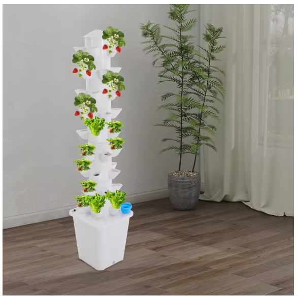 Hydrocultuur Toren Kweeksysteem – 45 Plantplaatsen, Verticale Hydrocultuur Kweekset met Waterpomp