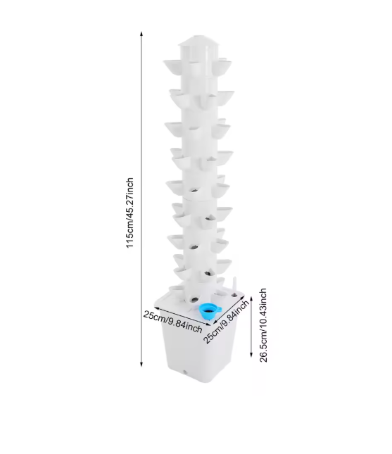 Hydrocultuur Toren Kweeksysteem – 45 Plantplaatsen, Verticale Hydrocultuur Kweekset met Waterpomp