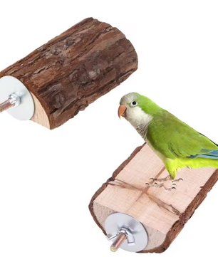 Houten Vogel Zitplatform voor Kooi – Natuurlijke Zitstok Speelplek voor Parkieten