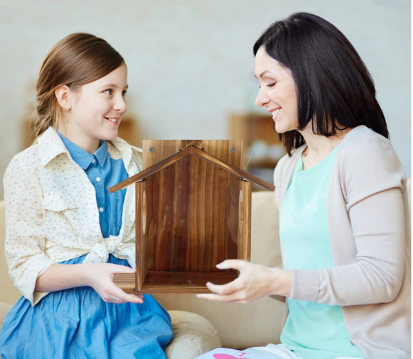 Houten Eekhoorn Voederhuis – Grote Voederbak met Dak voor Tuin