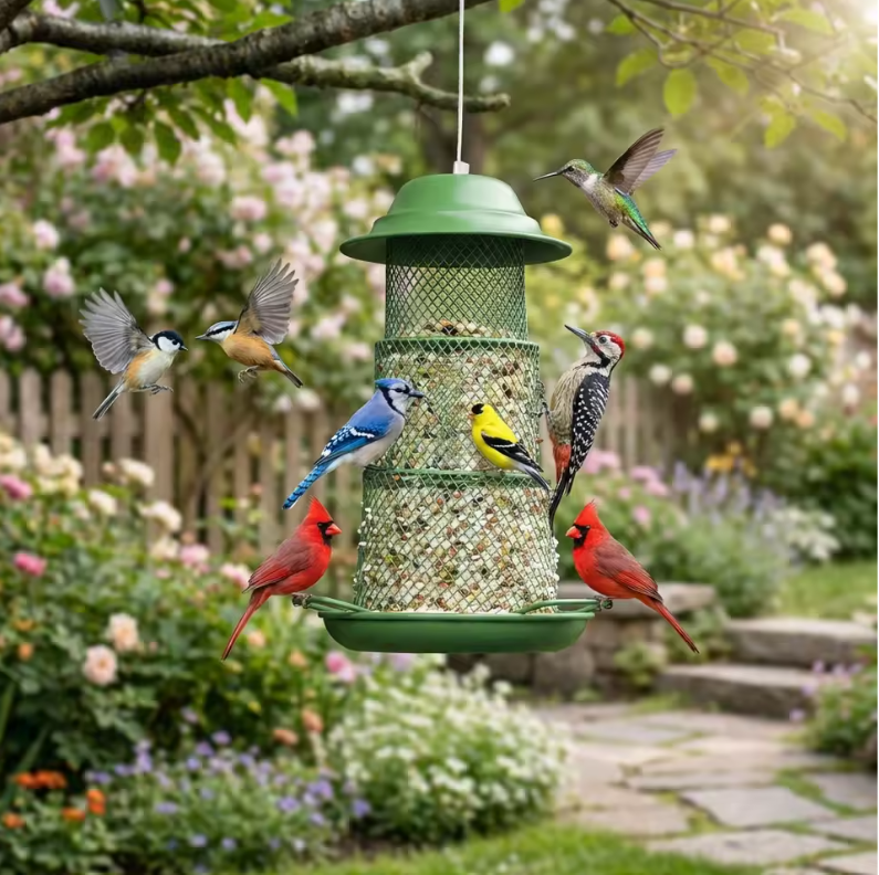 Uitschuifbare Vogelvoeder – Grote Metalen Hangende Vogelvoeder voor Buiten