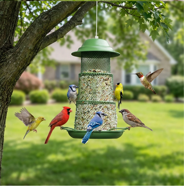 Uitschuifbare Vogelvoeder – Grote Metalen Hangende Vogelvoeder voor Buiten