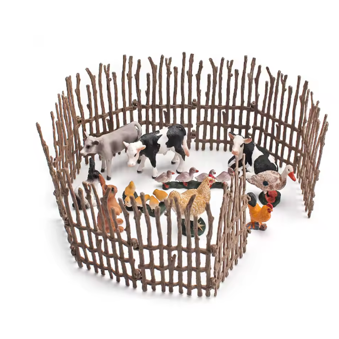 Set van 10 Miniatuur Boerderij Hekken – Model Hekpanelen voor Diorama, Modelbouw en Miniatuur Decoratie
