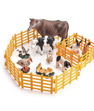 Set van 10 Miniatuur Boerderij Hekken – Model Hekpanelen voor Diorama, Modelbouw en Miniatuur Decoratie