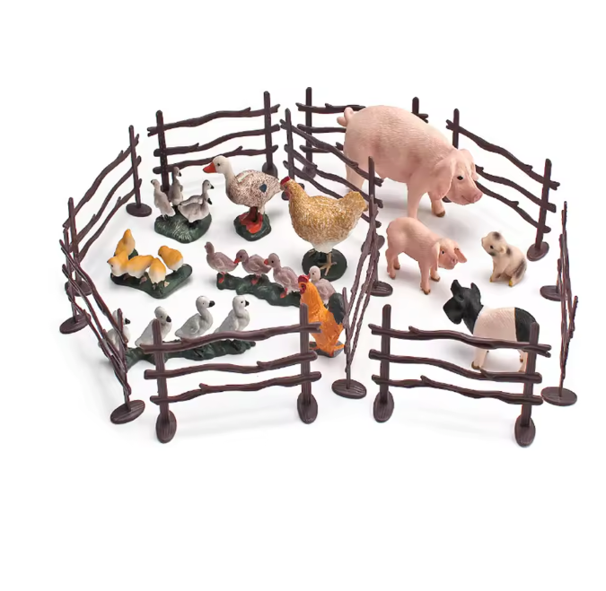 Set van 10 Miniatuur Boerderij Hekken – Model Hekpanelen voor Diorama, Modelbouw en Miniatuur Decoratie