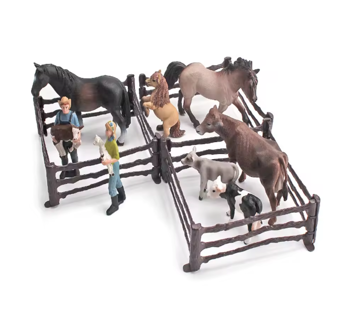 Set van 10 Miniatuur Boerderij Hekken – Model Hekpanelen voor Diorama, Modelbouw en Miniatuur Decoratie