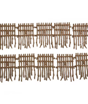 Set van 10 Miniatuur Boerderij Hekken – Model Hekpanelen voor Diorama, Modelbouw en Miniatuur Decoratie