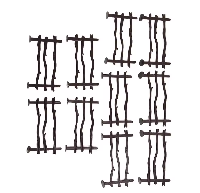 Set van 10 Miniatuur Boerderij Hekken – Model Hekpanelen voor Diorama, Modelbouw en Miniatuur Decoratie