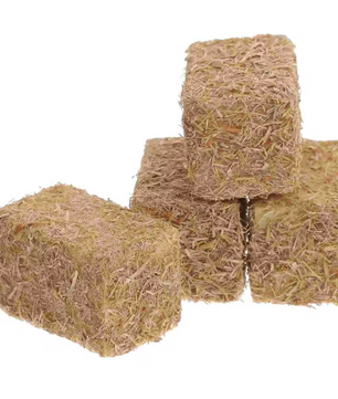 Set van 4 Mini Hooibalen – Houten Miniatuur Strobalen voor Diorama en Boerderij Decoratie