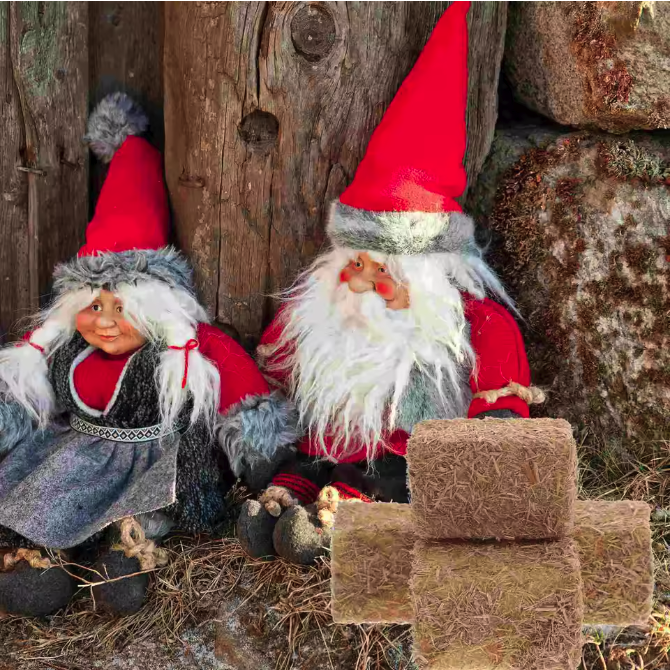 Set van 4 Mini Hooibalen – Houten Miniatuur Strobalen voor Diorama en Boerderij Decoratie