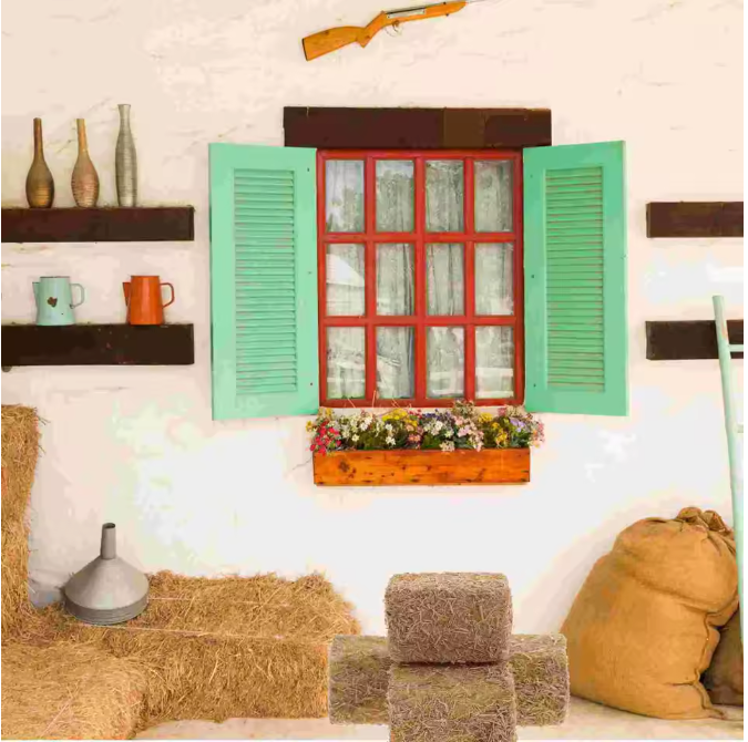 Set van 4 Mini Hooibalen – Houten Miniatuur Strobalen voor Diorama en Boerderij Decoratie