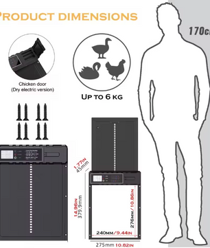 Automatische Kippenhok Deur – Aluminium Elektrische Hokdeur met Timer en Display