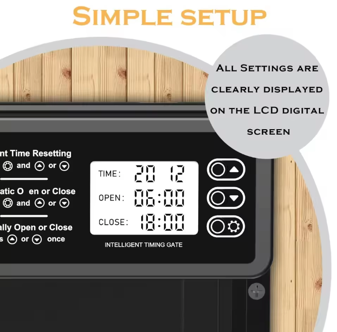 Automatische Kippenhok Deur – Aluminium Elektrische Hokdeur met Timer en Display