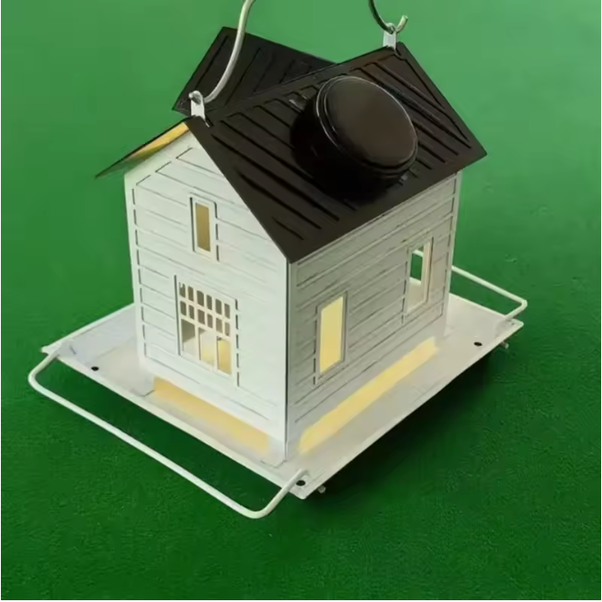 Zonne-energie Vogelvoeder Lantaarn – Hangende Metalen Tuin Feeder met Verlichting