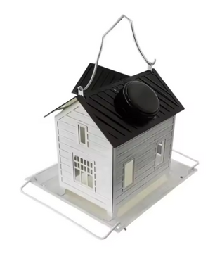 Zonne-energie Vogelvoeder Lantaarn – Hangende Metalen Tuin Feeder met Verlichting