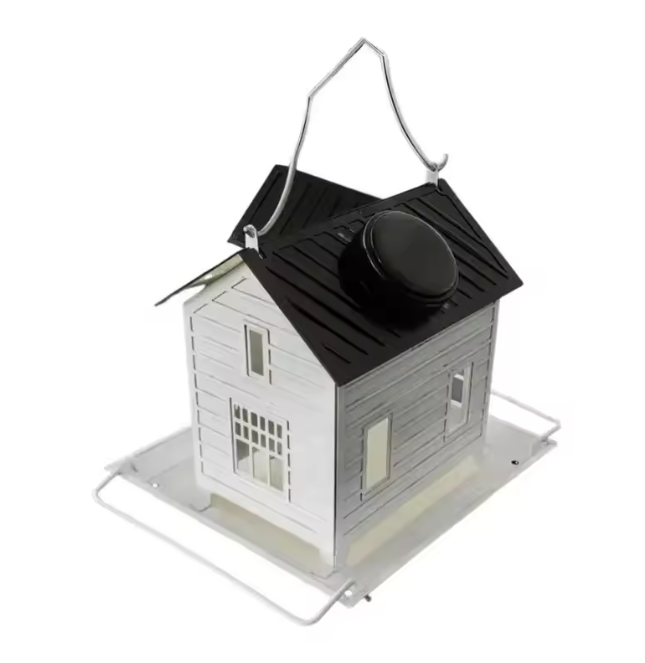Zonne-energie Vogelvoeder Lantaarn – Hangende Metalen Tuin Feeder met Verlichting
