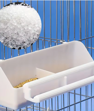 Vogelvoerbak met Dubbel Rooster – Kunststof Voerbak voor Papegaaien, Duiven en Vogels