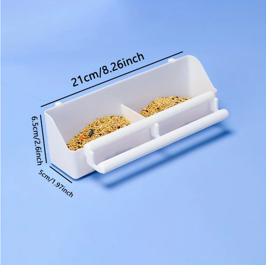 Vogelvoerbak met Dubbel Rooster – Kunststof Voerbak voor Papegaaien, Duiven en Vogels