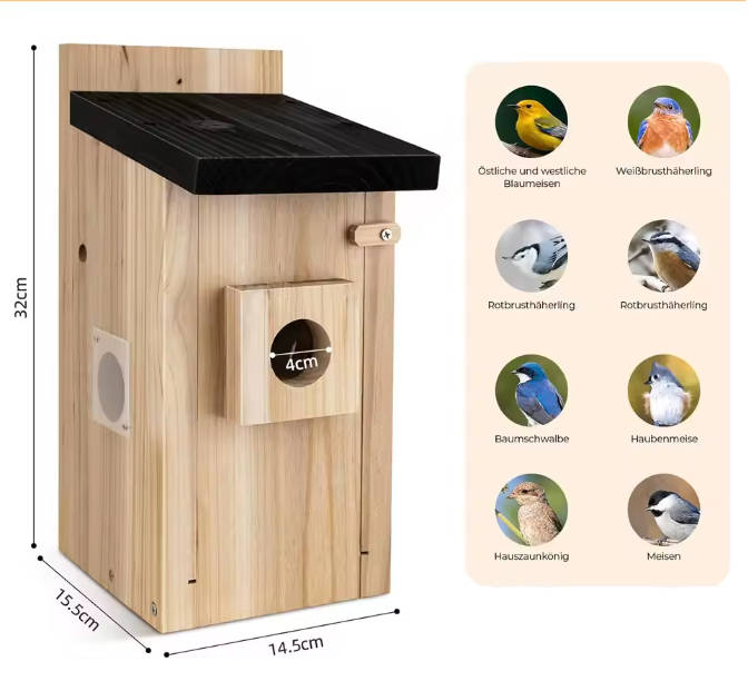 Vogelhuis met Camera en Nachtzicht – Houten Nestkast voor Vogelobservatie
