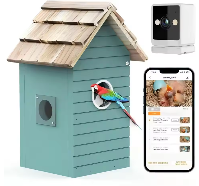 Vogelhuis met Camera en Nachtzicht – Houten Nestkast voor Vogelobservatie