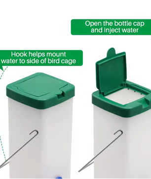 Konijnen Drinkfles 1000 ml met Drinkbak – Automatische Waterdispenser voor Konijnen, Kippen en Eenden