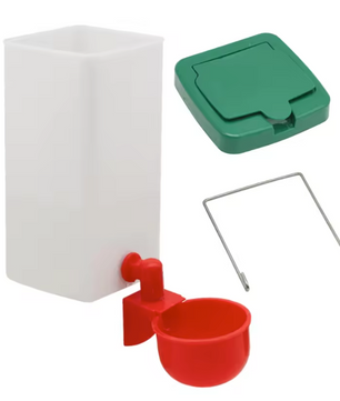 Konijnen Drinkfles 1000 ml met Drinkbak – Automatische Waterdispenser voor Konijnen, Kippen en Eenden