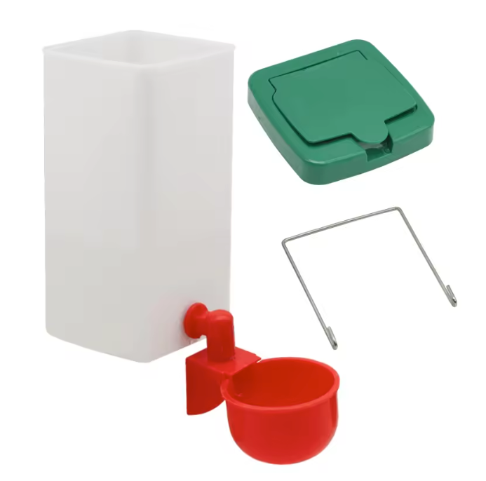 Konijnen Drinkfles 1000 ml met Drinkbak – Automatische Waterdispenser voor Konijnen, Kippen en Eenden