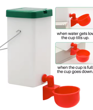 Konijnen Drinkfles 1000 ml met Drinkbak – Automatische Waterdispenser voor Konijnen, Kippen en Eenden